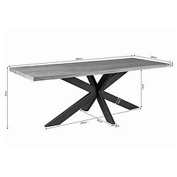 Massief houten eettafel met moderne zwarte basis, 300x100 cm, stevig en stijlvol meubel, perfect voor de eetkamer, maatwerk mogelijk, duurzaam en robuust ontwerp, Belgische kwaliteit meubelen.