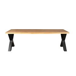 - Moderne houten eettafel met zwart metalen legs – vintage stijl, duurzame kwaliteit en elegant design.