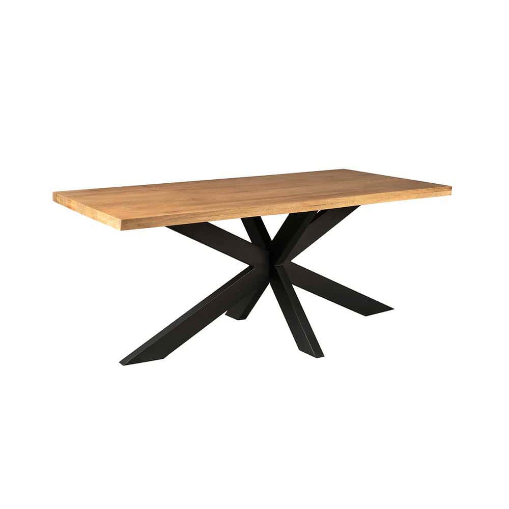 Esstisch aus Massivholz mit modernem schwarzem Metallgestell | Mokana Furniture.