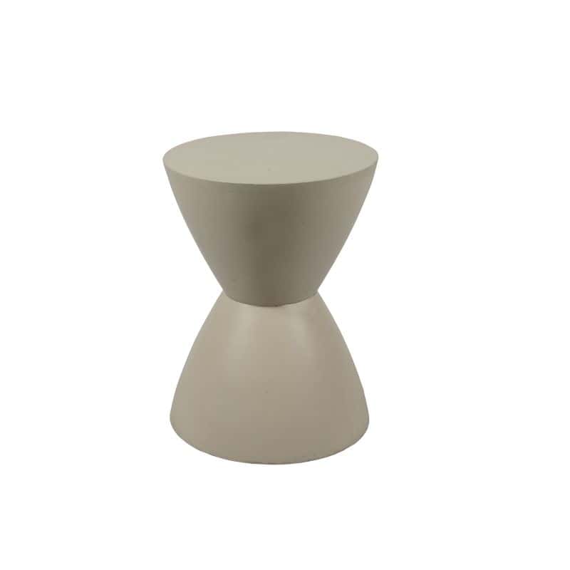 Elegante beige bijzettafel met moderne, strakke vormgeving voor woonkamer of slaapkamer.