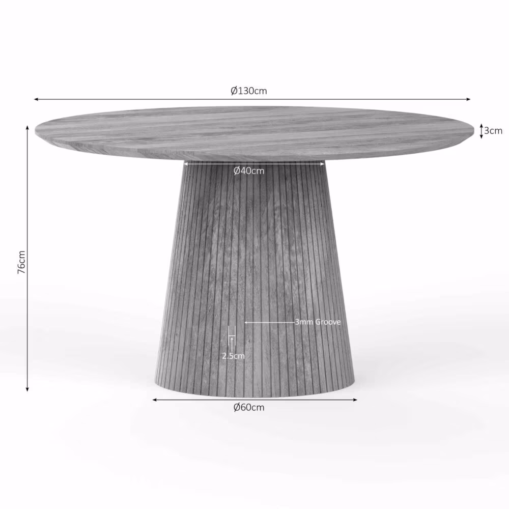 Eettafel Solana | 130 cm | Taupe
