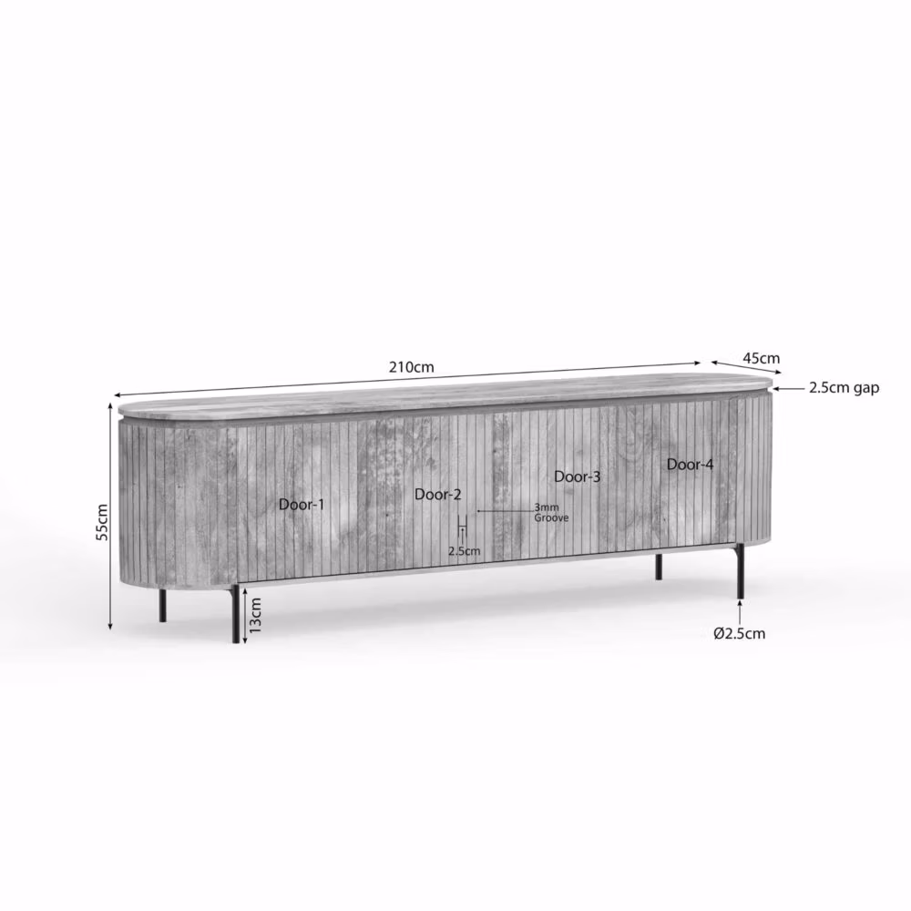 Tv meubel Solana | 210 cm |Taupe