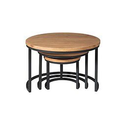 Eettafel set van massief hout en zwart metalen onderstel, modern en functioneel meubilair.