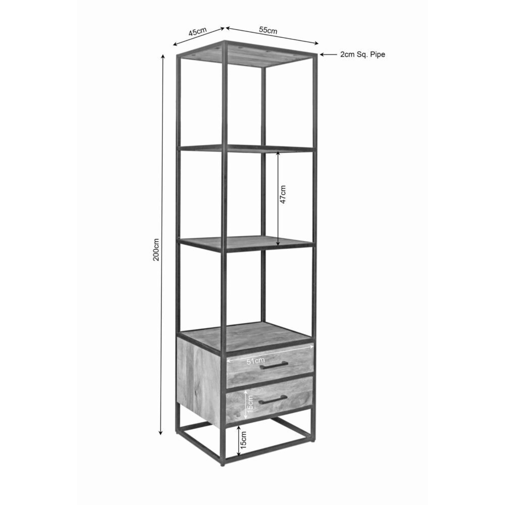 Boekenkast Denver 2 lades | 55 cm