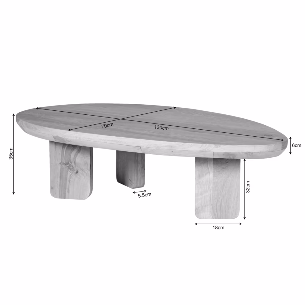 Salontafel Zillah | 130 cm | bruin eiken