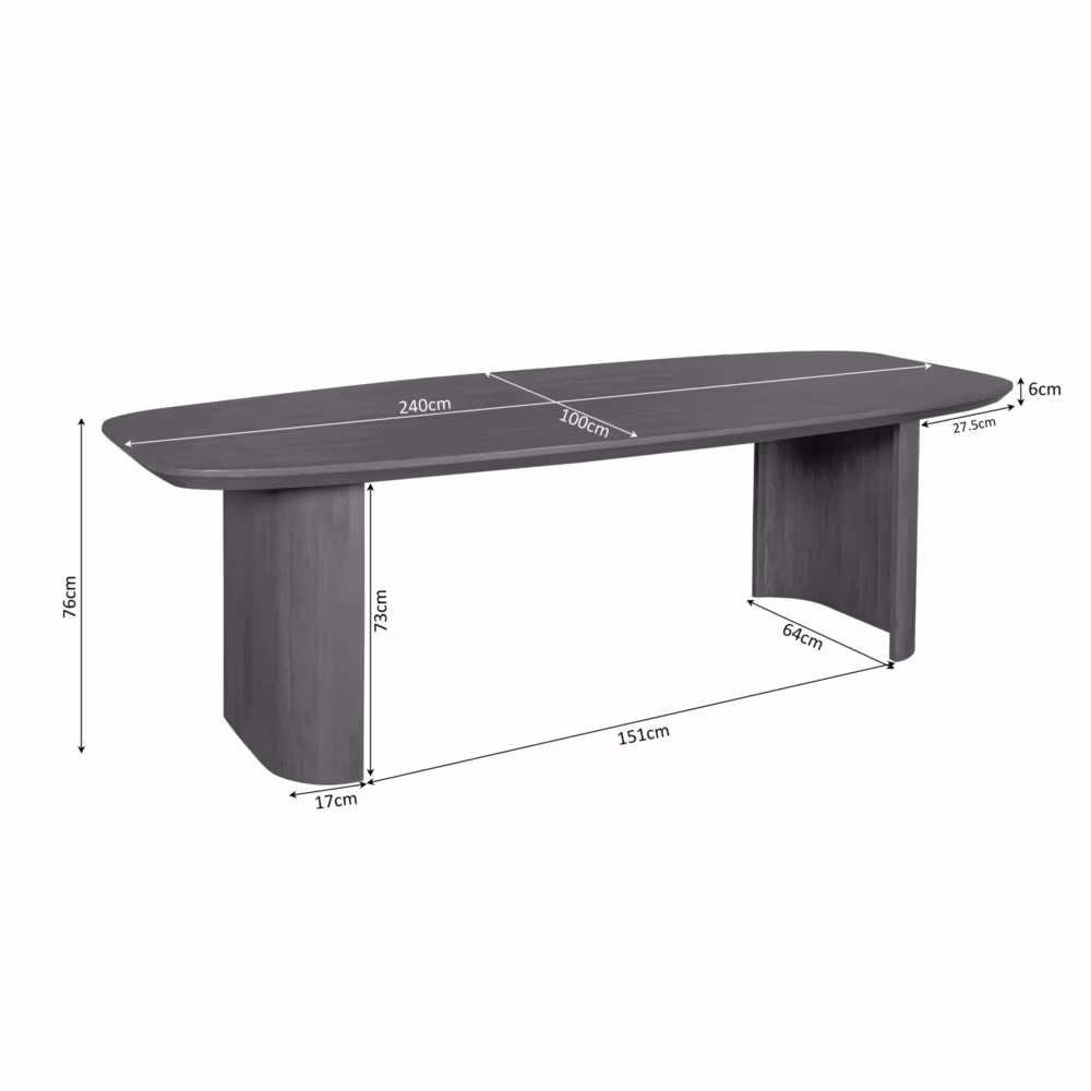 Eettafel Maré Brown | 240 cm