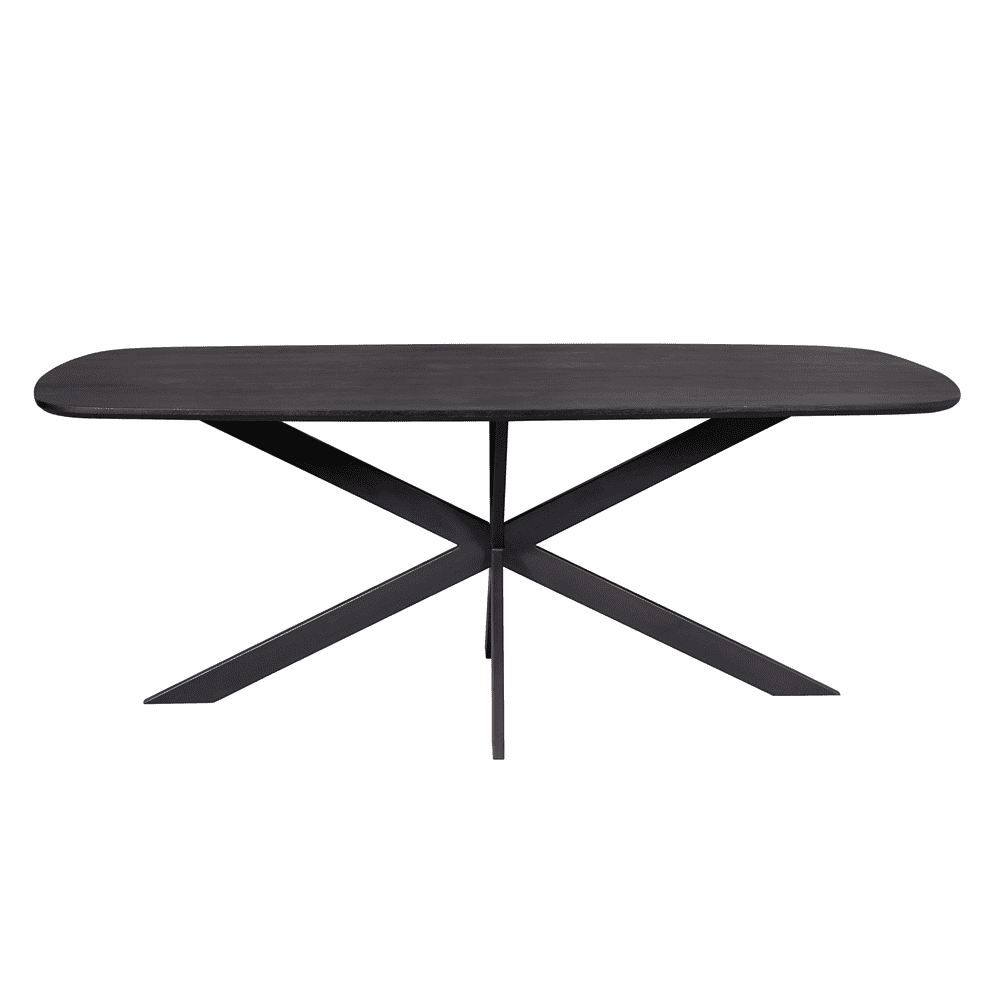 Elegant zwart diningtafel van Mokana Meubelen met een modern en strak design, perfect voor stijlvolle eetkamers en unieke interieuraccenten.