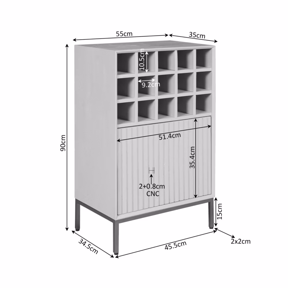 Wijnkast Madison Brown | 55 cm