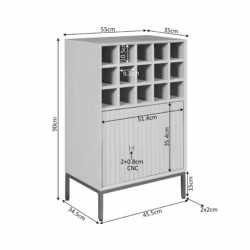 Wijnkast Madison Brown | 55 cm