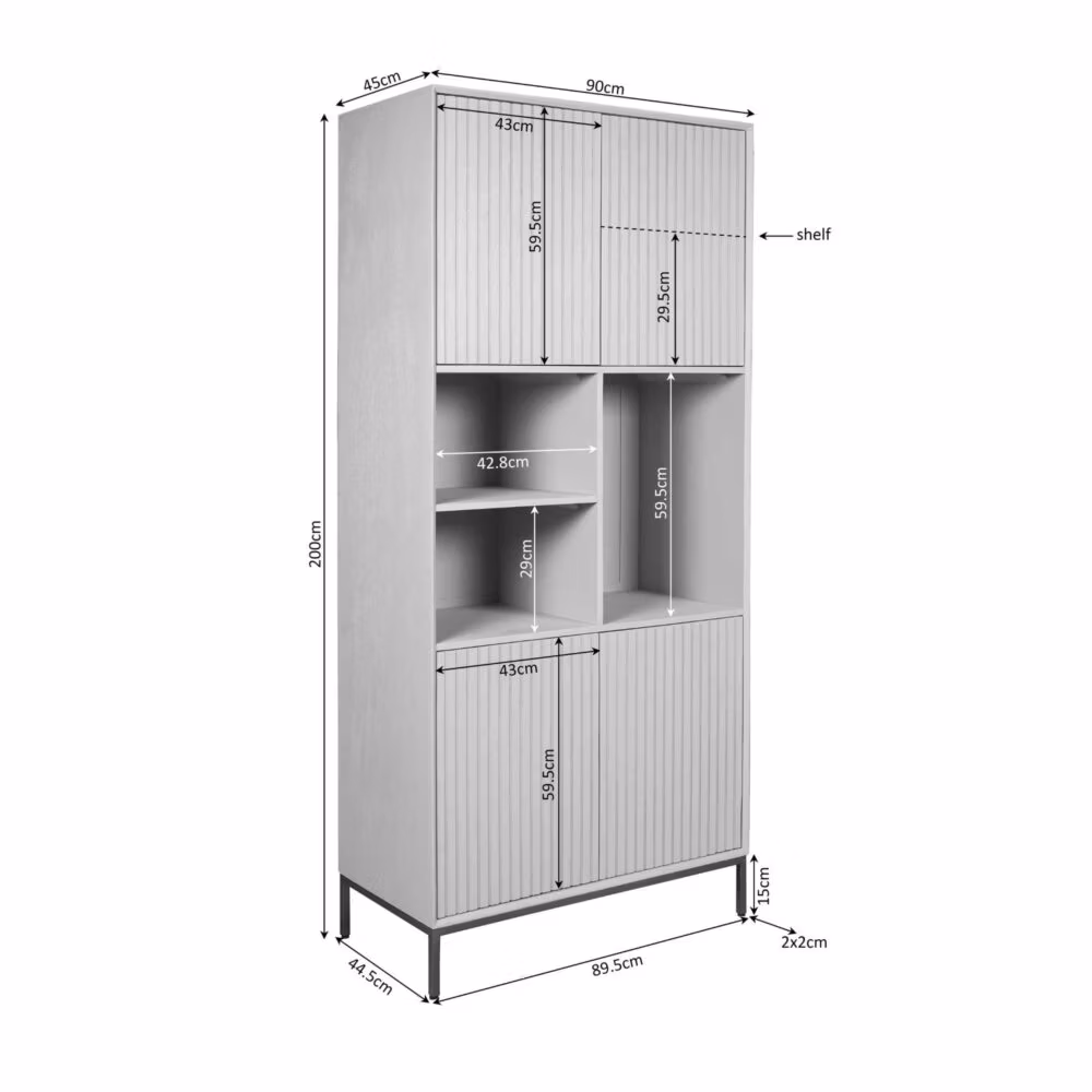 Vakkenkast Madison Brown | 90 cm