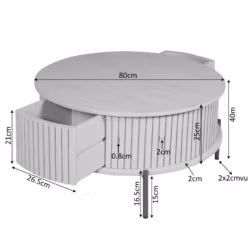 Salontafel Madison Brown | 80 cm | Rond