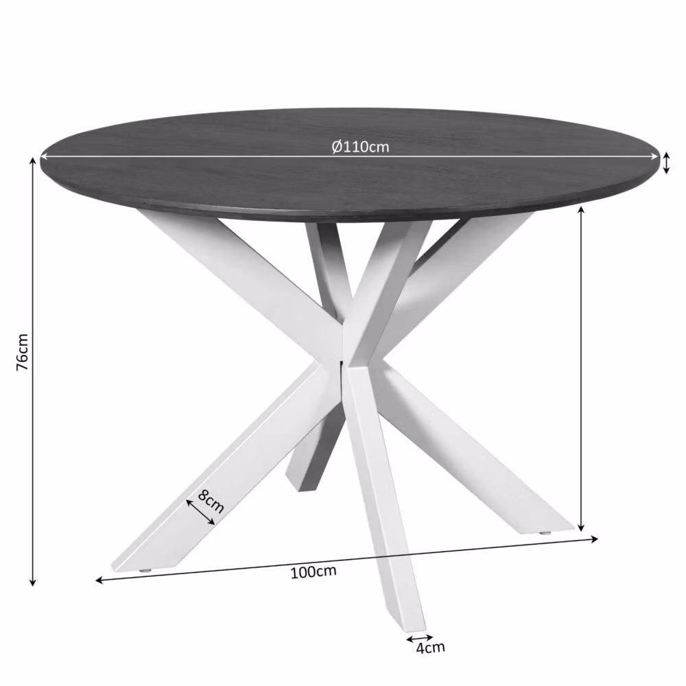 Eettafel Madison Brown | 110 cm | Poot Sand