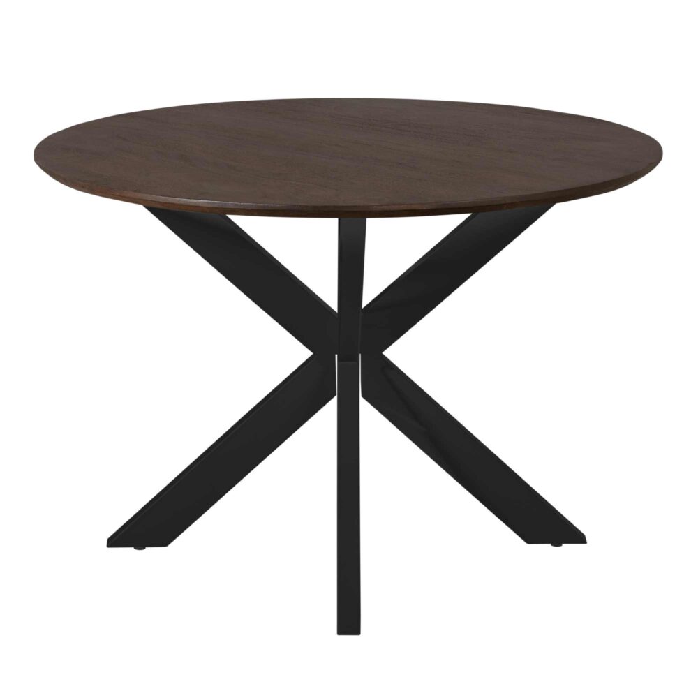 Eettafel Madison Brown | 110 cm | Poot Black