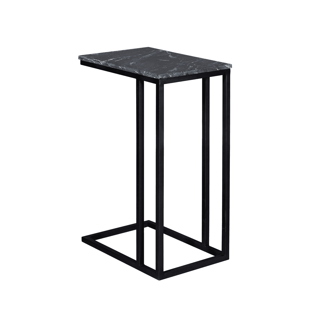 Lampen tafel met zwart marmeren blad en metalen frame, modern en stijlvol ontwerp voor woon- en eetkamer. Perfect voor een eigentijds interieur en functioneel gebruik.