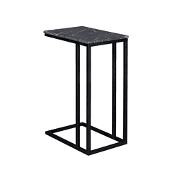 Lampen tafel met zwart marmeren blad en metalen frame, modern en stijlvol ontwerp voor woon- en eetkamer. Perfect voor een eigentijds interieur en functioneel gebruik.