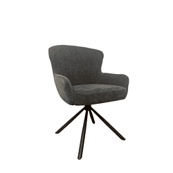 Vintage draaibare fauteuil met zwart onderstel, hoogwaardige meubelstijl, comfortabele bekleding en uniek design, perfect voor moderne woonkamers.