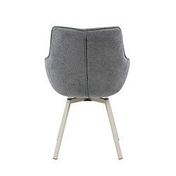 Modern grijze fauteuil met fabric upholstery en witte houten poten, perfect voor een eigentijdse woonkamer of kantoor. Comfort en stijl gecombineerd in een strak design.