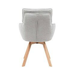 1904-0013 - Moderne eetkamerstoel met lichte stoffen bekleding en natuurlijke houten poten, perfect voor een eigentijdse interieurstijl bij Mokana Meubelen.