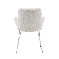 Elegante witte stoffen lounge fauteuil met metalen poten, perfect voor modern interieur en comfortabele zithoek. Mokana Meubelen biedt stijlvolle en hoogwaardige meubels.