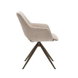 Modern beige stoffen bureaustoel met draai- en ergonomisch ontwerp voor comfortabel werken.