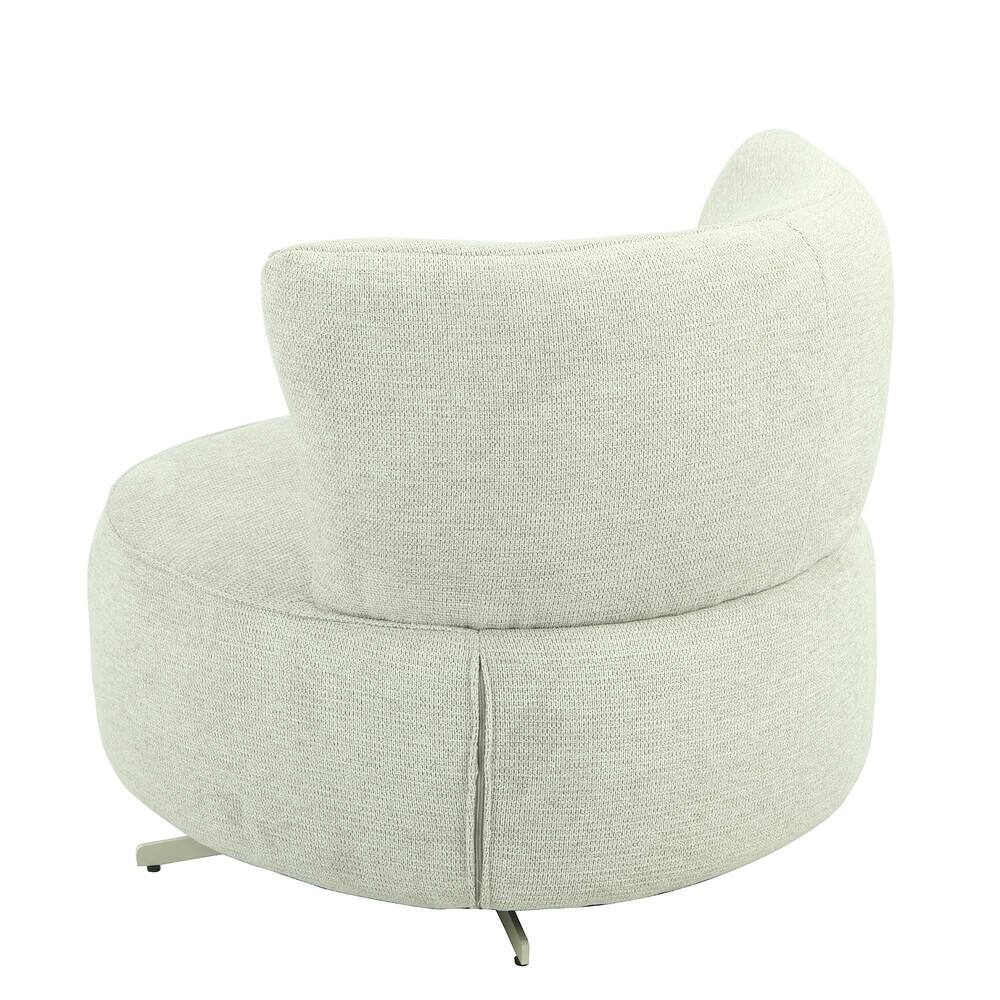 Vormgegeven witte fauteuil met ronde zitting en comfortabele rugleuning, ontworpen door Mokana Meubelen voor modern interieur.