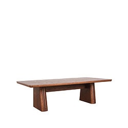 Robuuste houten salontafel met modern design, perfect voor in de woonkamer of kantoor, gemaakt van hoogwaardig massief hout door Mokana Meubelen.