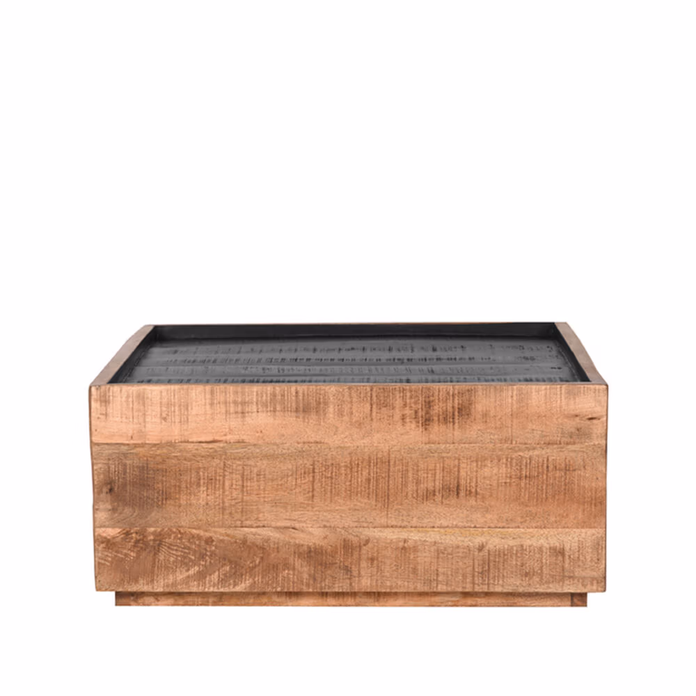 LABEL51 Salontafel Noble - Rough - Mangohout - 80x80 cm