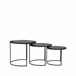 LABEL51 Salontafel Set Tres - Zwart - Metaal - 55 cm