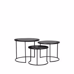 LABEL51 Salontafel Set Tres - Zwart - Metaal - 55 cm