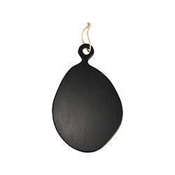 Zwarte houten snijplank met ophangkoord, elegant en functioneel keukenaccessoire, geschikt voor moderne woonstijl, vervaardigd door Mokana Meubelen.