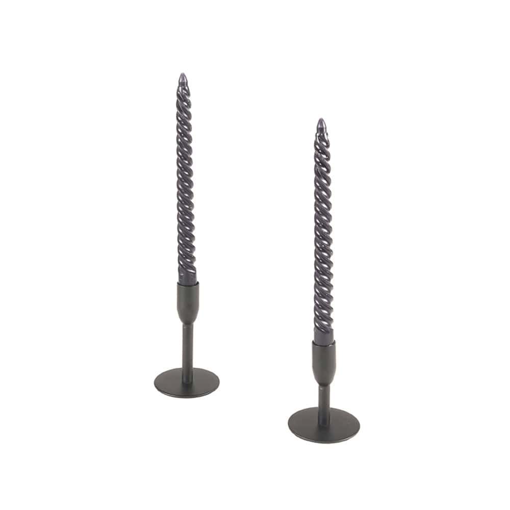 Metaal gekleurde kaarsenstandaarden, modern zwart design voor sfeervolle decoraties.