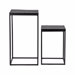 LABEL51 Bijzettafel Vintage - Zwart - Mangohout - One Size