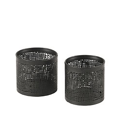 Kunststof bureaulampen, zwart perforatie design, modern bureau-accessoire, stijlvolle kantoorverlichting, Mokana Meubelen.