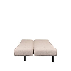 Zachte beige fauteuil met zwart onderstel, modern loungemeubel met comfortabele bekleding en stijlvolle ontwerp voor een eigentijdse woonkamer.
