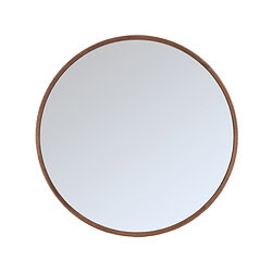 Elegante ronde muurspiegel met houten frame, perfect voor modern en Scandinavisch interieur, brengt ruimtelijkheid en warmte in elke woonruimte.