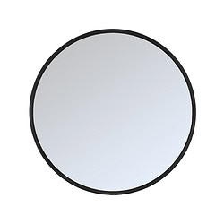 Rubberen wandspiegel met zwart frame voor stijlvolle badkamerdecoratie.