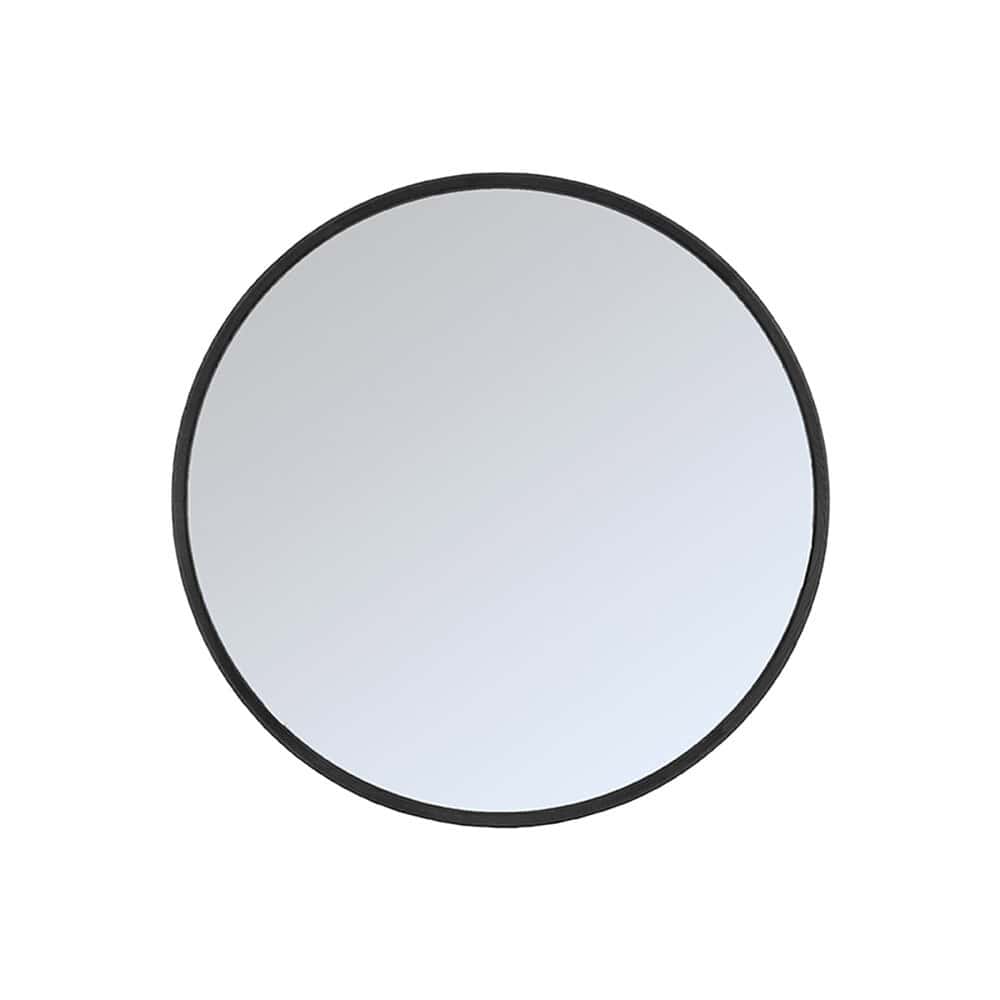 Modern ronde muurspiegel met zwart frame, perfecte decoratie voor woonkamer of hal. Elegante en functionele spiegel, geschikt voor diverse interieurstijlen.