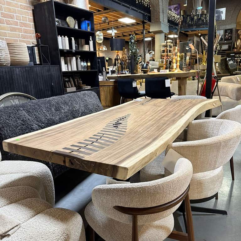 Suar Mozaiek Uniek massief suarhout met donkere inleg