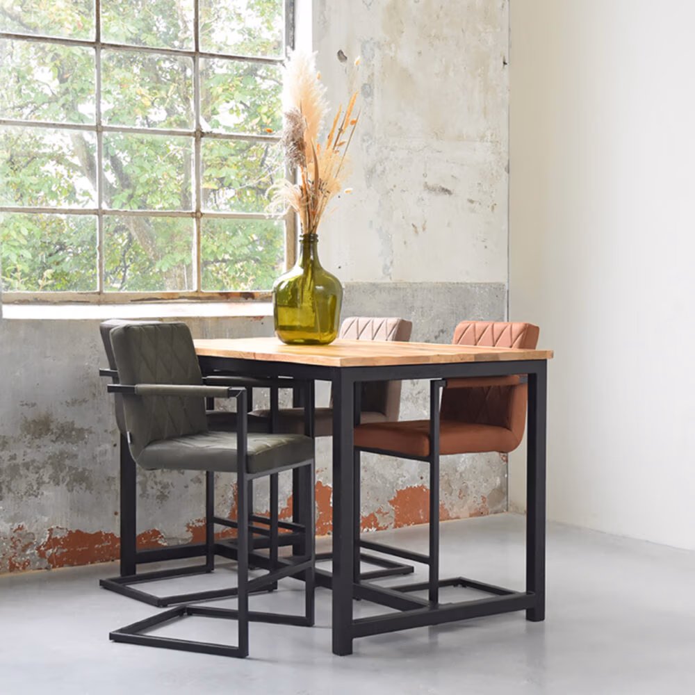 LABEL51 Barkruk Denmark - Cognac - Microfiber - Zithoogte 67