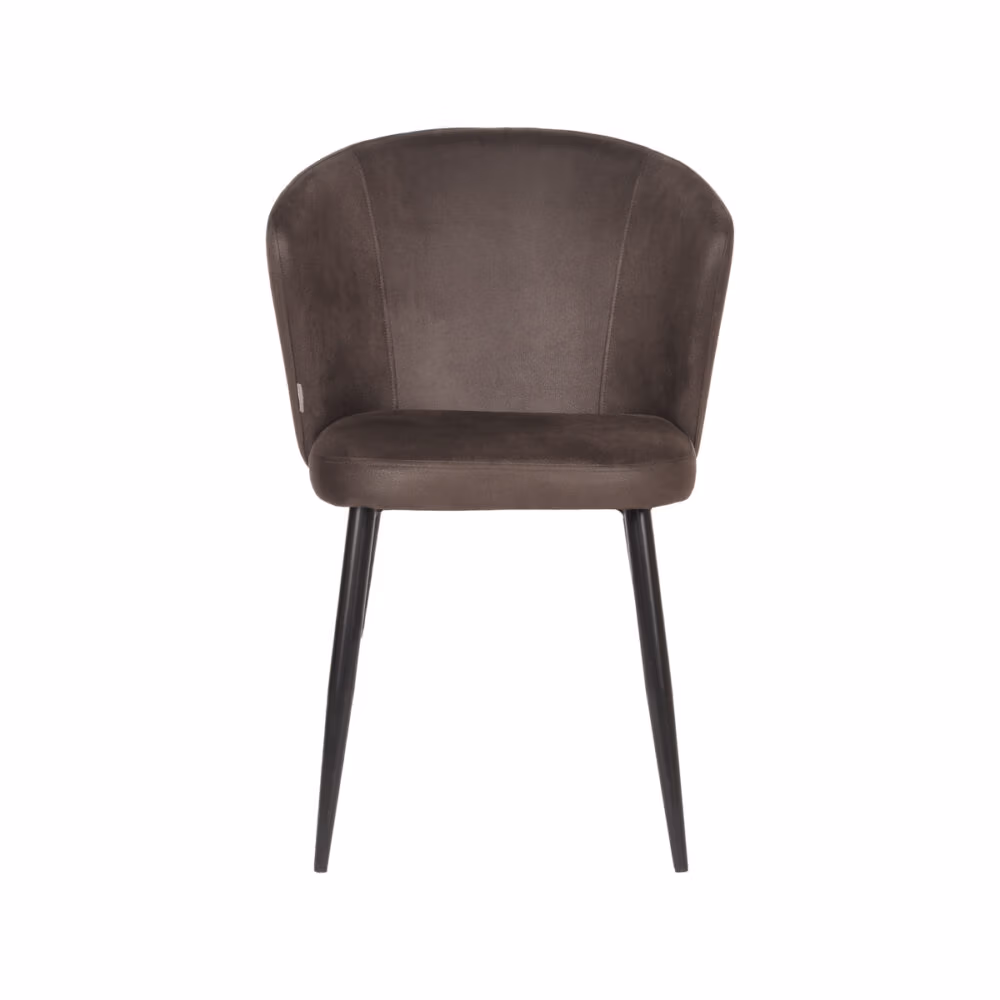 LABEL51 Eetkamerstoel Wave - Antraciet - Microfiber - Black Frame