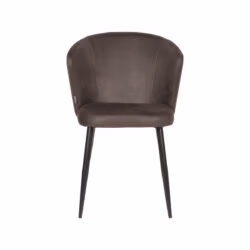 LABEL51 Eetkamerstoel Wave - Antraciet - Microfiber - Black Frame