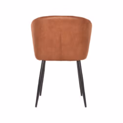 LABEL51 Eetkamerstoel Wave - Cognac - Microfiber - Black Frame