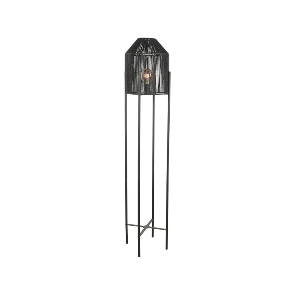 LABEL51 Vloerlamp Ibiza - Zwart - Jute - Vloerlamp