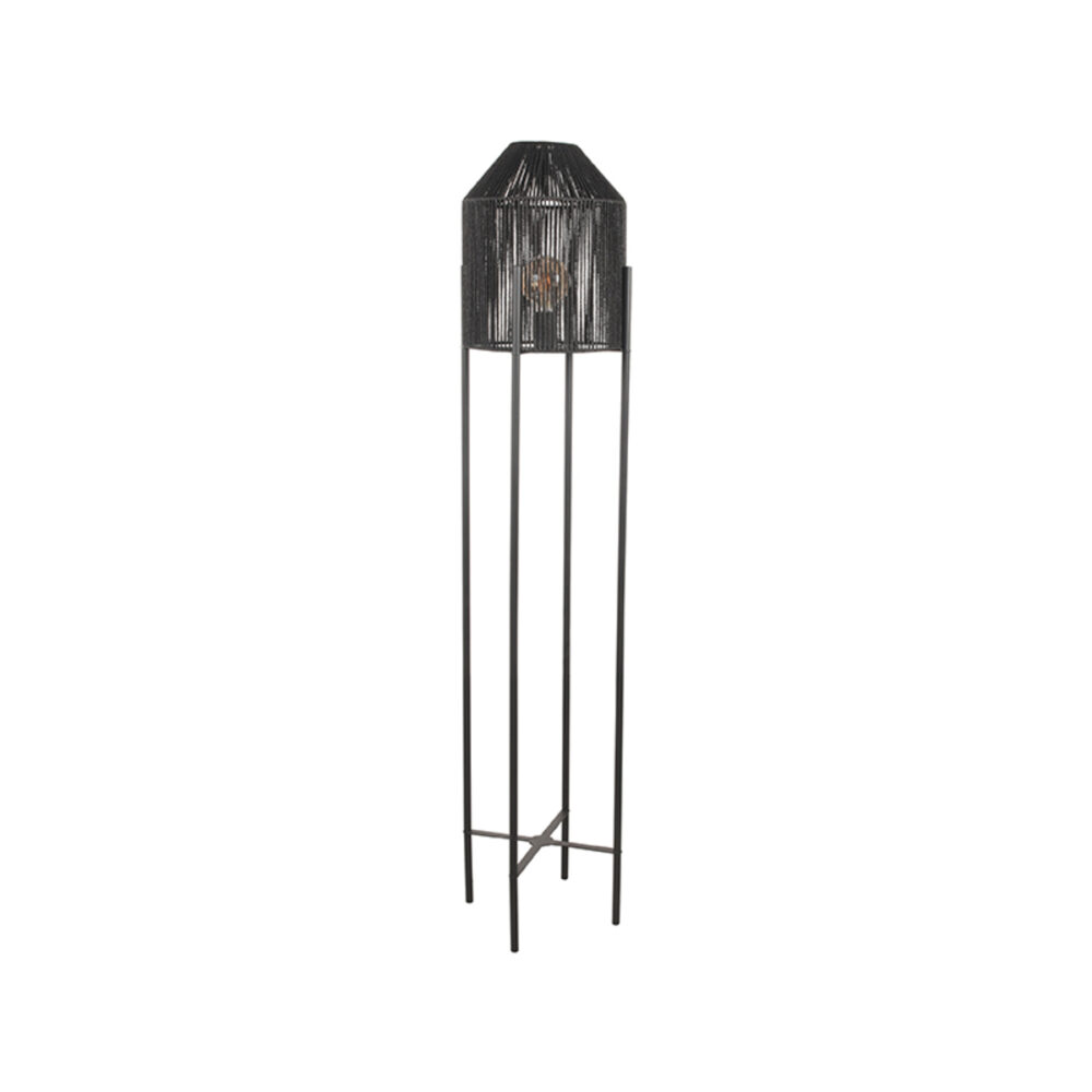 LABEL51 Vloerlamp Ibiza - Zwart - Jute - Vloerlamp