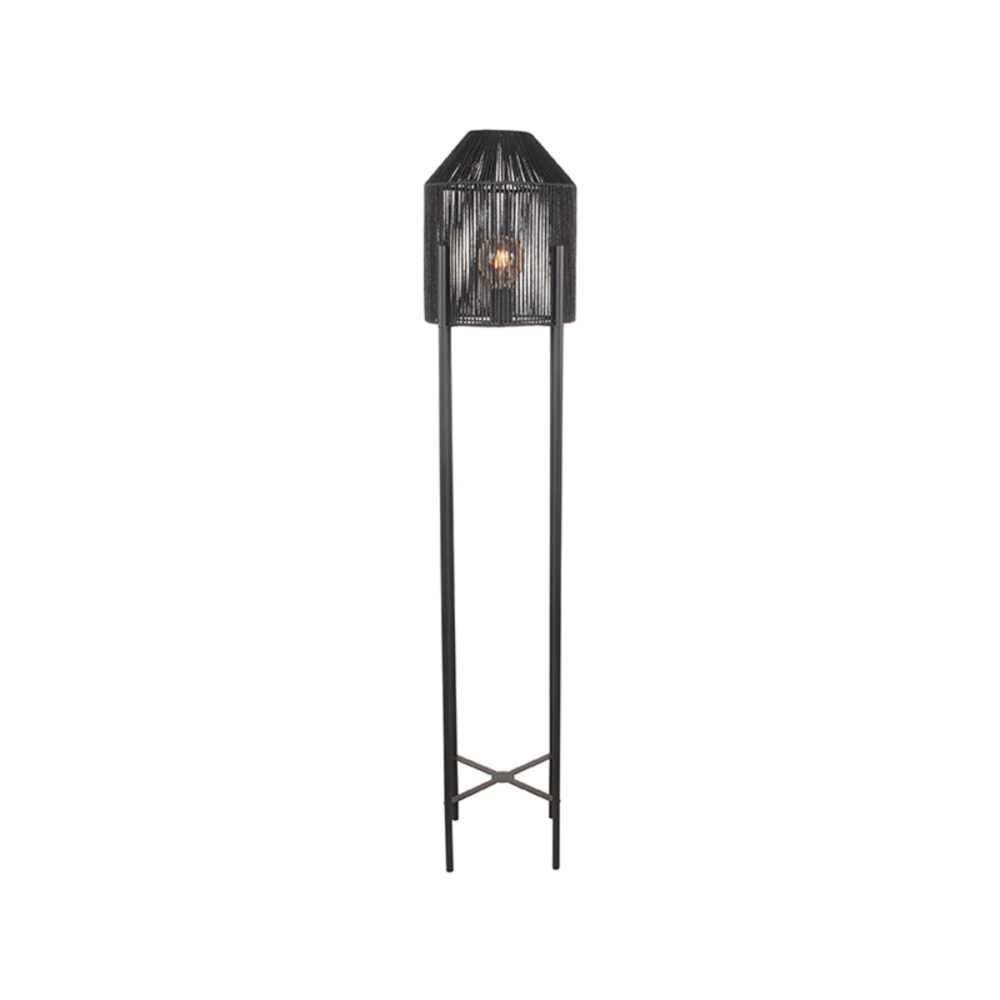 LABEL51 Vloerlamp Ibiza - Zwart - Jute - Vloerlamp