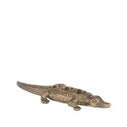 Luxe goudkleurige krokodillen kandelaars theelichthouders, stijlvolle accessoires voor interieurdecoratie, uniek ontwerp.