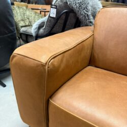 Luik 4 zits vintage leder cognac
