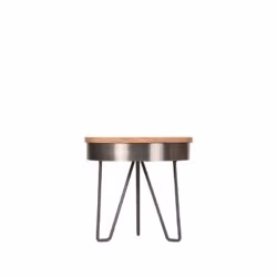 LABEL51 Bijzettafel Saran - Grijs - Mangohout - 44 cm - Rond