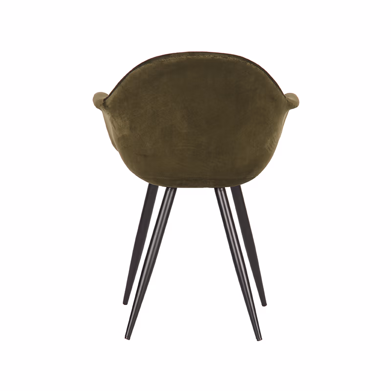 LABEL51 Eetkamerstoel Forli - Army green - Fluweel - Black Frame