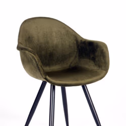 LABEL51 Eetkamerstoel Forli - Army green - Fluweel - Black Frame